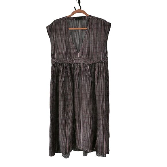 Hatch Maternity Paulina Dress Diamond Geo Print S 1 Brown Pink Sleeveless EUC - Picture 3 of 8